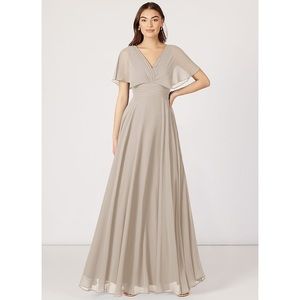 Azazie Pamela Bridesmaid Dress Taupe Size 10
